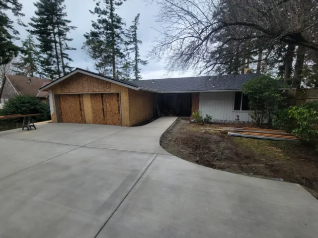 Concrete driveway project completed by Variant Construction.