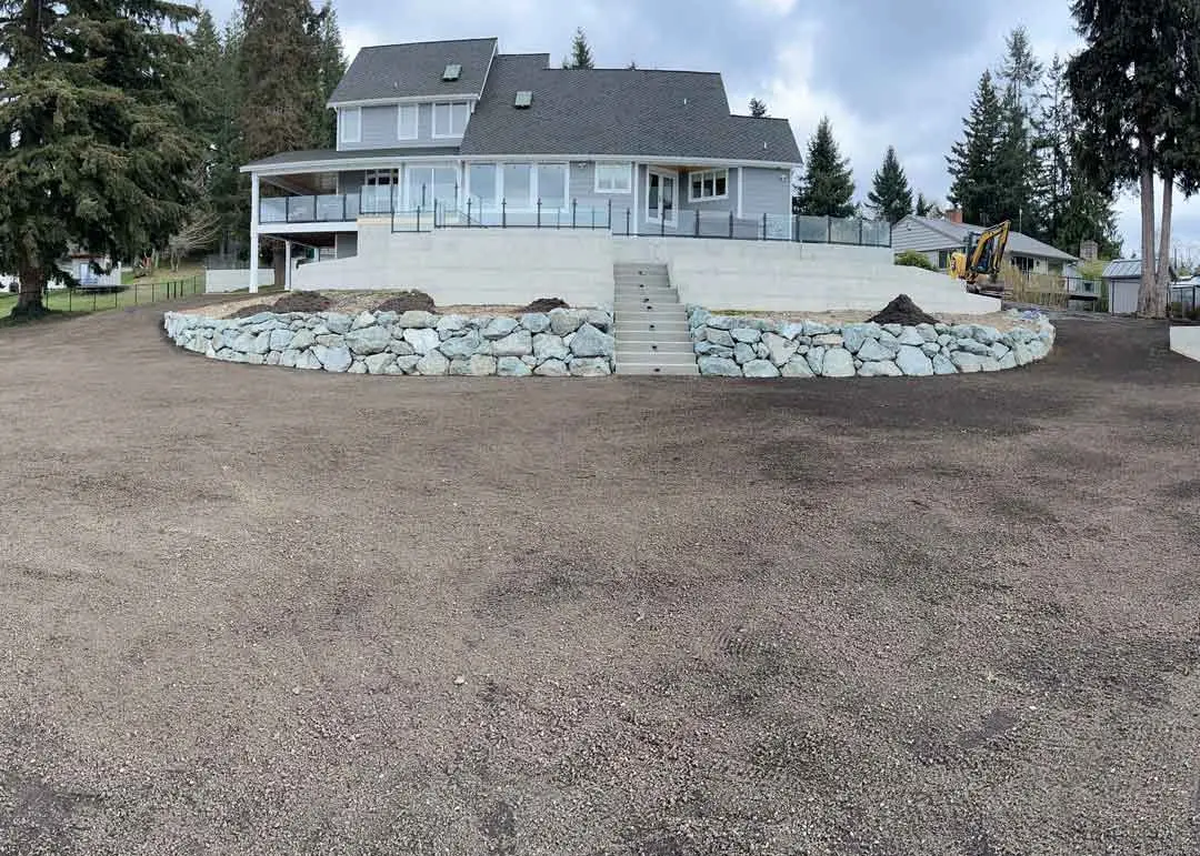 Landscape and hardscape install by Variant Construction.